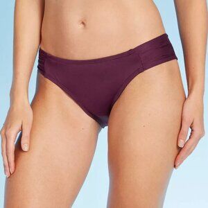 NWOT Kona Sol Women's Tab Side Hipster Bikini Bottom Burgundy XL